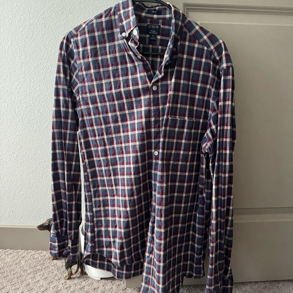 J. Crew Men's Multicolor Plaid Button Down Shirt